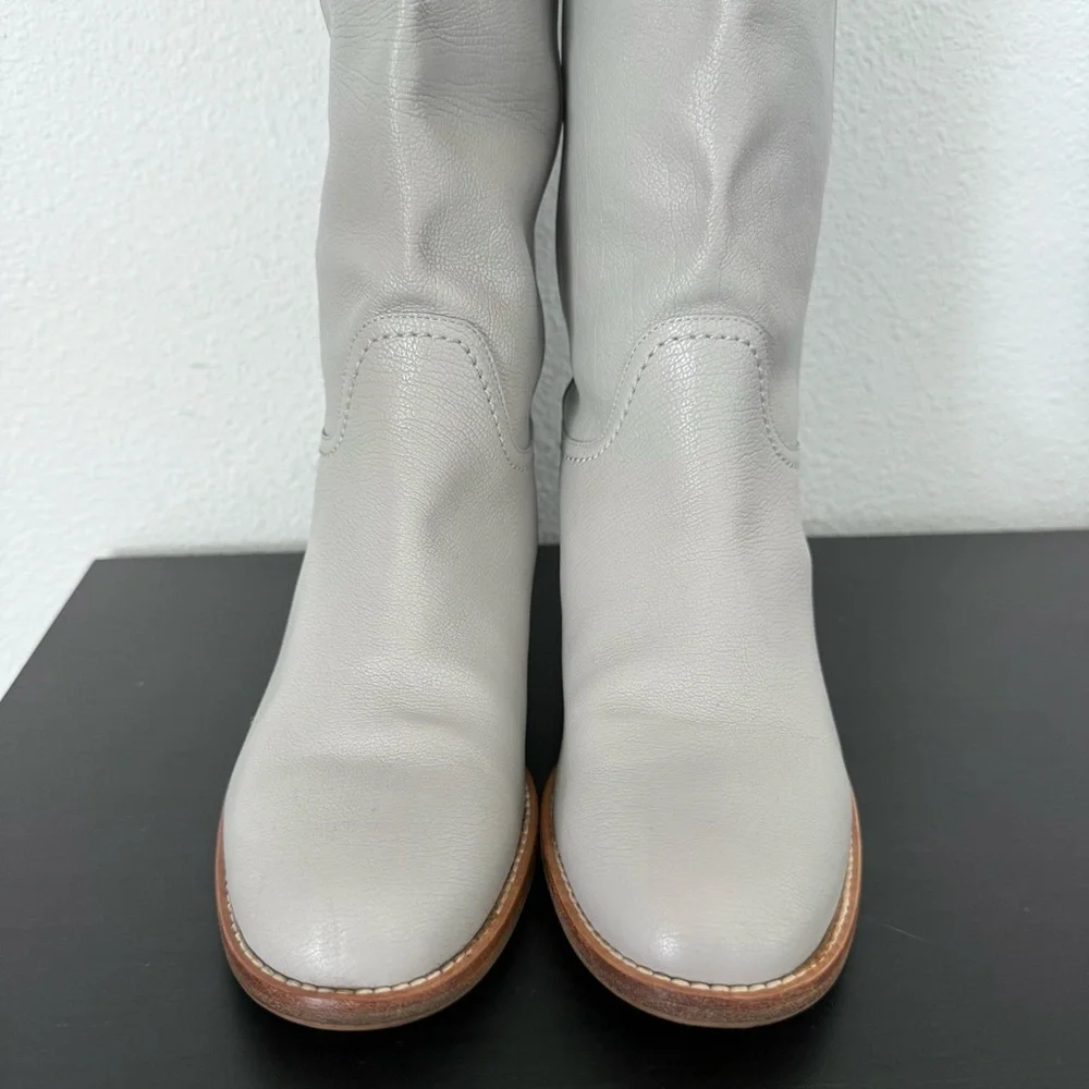 CHANEL Ascot Calfskin Leather Knee High CC Logo Riding Boots